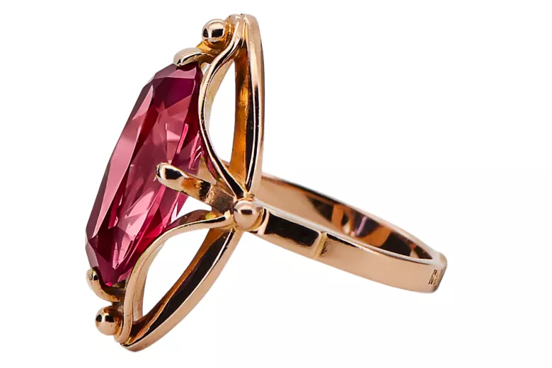 Ruby Original Vintage 14K Rose Gold Ring Vintage Jewlery vrc047r